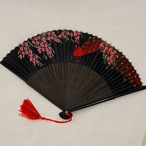 Black and Red Hand Fan